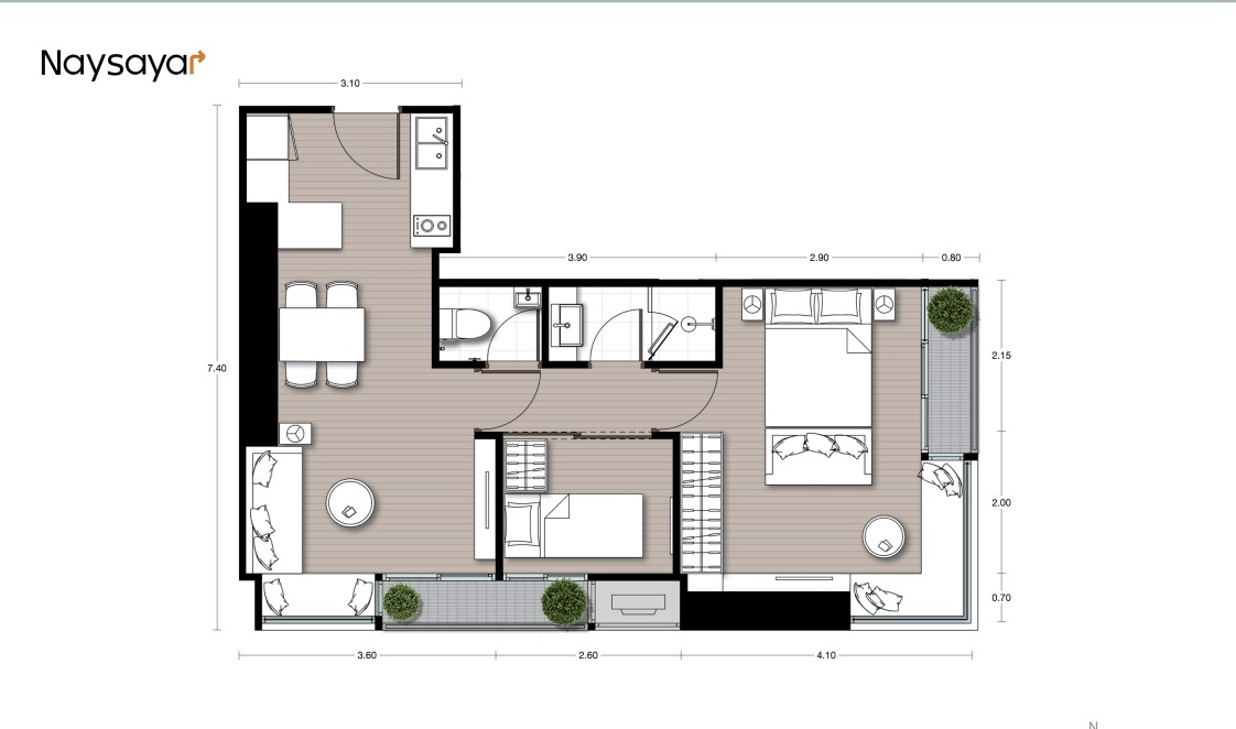 1 Bedroom Plus - 52 sq.m