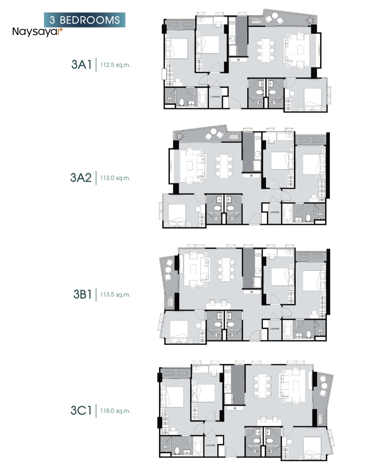 3 Bedrooms, 3 Bathrooms, 112.50 sqm